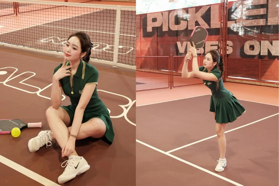 Hot girl Hà thành Lê Phương Anh khoe dáng hút mắt trên sân pickleball