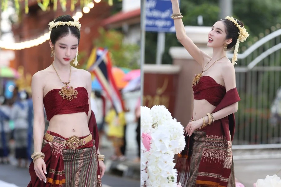 Danh tính cô gái xinh đẹp khiến dân mạng 'đứng hình' trong lễ hội ở Thái Lan