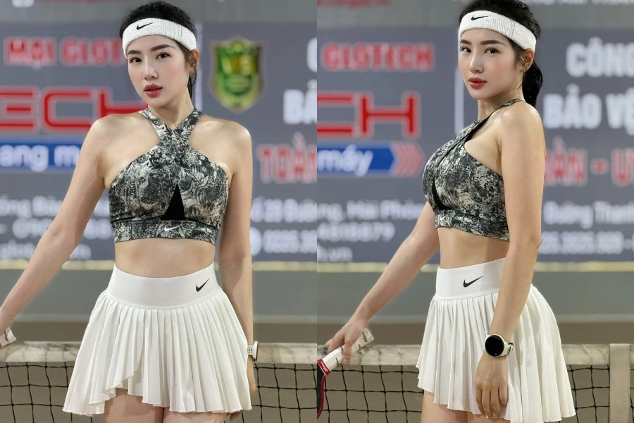 'Nữ thần chạy bộ' Loan Barbie khoe dáng trên sân pickleball hút ánh nhìn