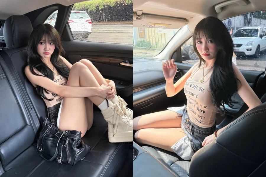 Tiktoker Khánh Huyền khoe dáng 'chất lừ' trên xế hộp