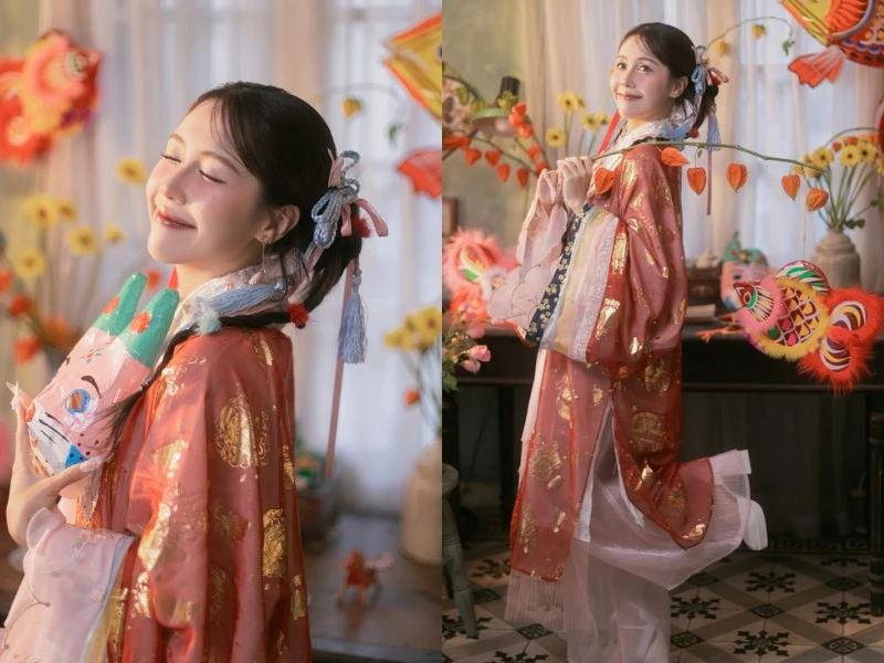 Hậu Hoàng nhí nhảnh trong bộ ảnh Trung thu