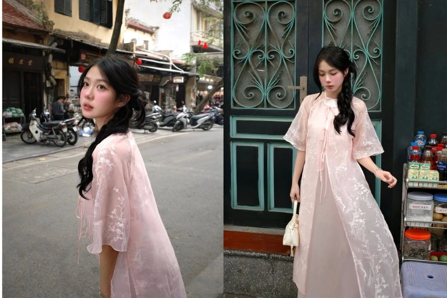 Danh tính gái xinh diện áo dài trên phố khiến người qua đường ngoái nhìn
