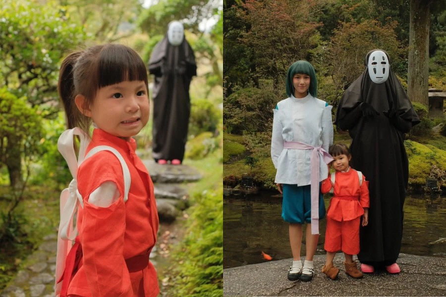 Gia đình Salim 'xuyên không' vào Vùng đất linh hồn trong bộ ảnh Halloween