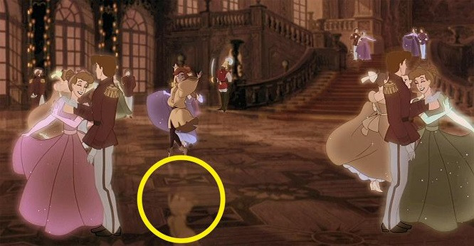 13. Anastasia (1997): Công chúa Anastasia là nhân vật duy nhất có ảnh phản chiếu trên sàn cung điện đơn giản bởi cô còn sống. Bạn biết đó, những linh hồn đâu có bóng.