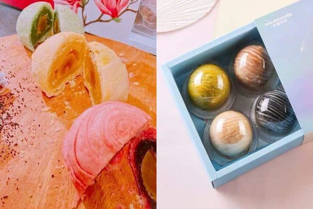 Bánh trung thu cầu vồng trứng muối: Bánh được đựng trong các hộp giấy sang trọng, đóng gói từ 6-9 chiếc / hộp với đủ vị: dâu, sữa dừa, đậu xanh... Lớp vỏ bên ngoài bánh có màu sắc bắt mắt, bên trong nhân có nhiều lớp bao gồm cả trứng muối. Giá bán có nhiều loại từ 150-340 nghìn đồng/ hộp.