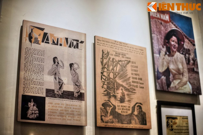 Các ấn phẩm văn hóa đậm chất phương Tây của Sài Gòn trước 1975 được giới thiệu tại không gian phòng trà.