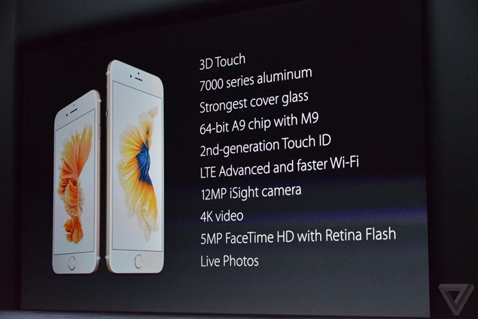 Cấu hình chi tiết của iPhone 6S.