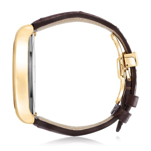 Kèm theo LG Watch Urbane Luxe còn là bộ dây làm từ da cá sấu với tông màu nâu sậm tương phản nổi bật với bề mặt mạ vàng.