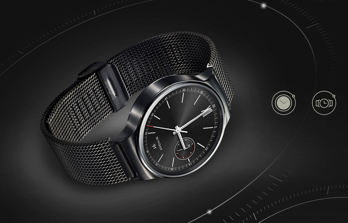 Đồng hồ Huawei Watch sở hữu màn hình AMOLED 1,4 inch, chống xước và chống nước.