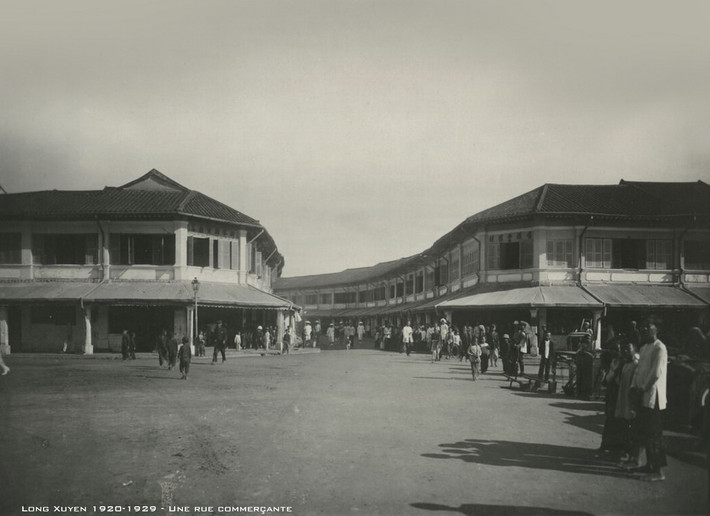 Khu phố thương mại ở Long Xuyên xưa.