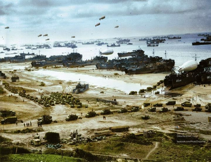 Cuộc đổ bộ ở Normandy, tháng 6/1944. Ảnh: Imgur.