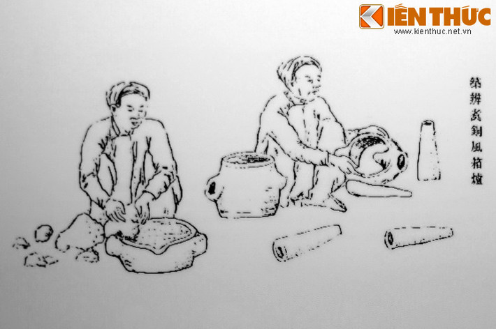 7. Làm bình rót kim loại và ống thổi không khí bằng đất sét.