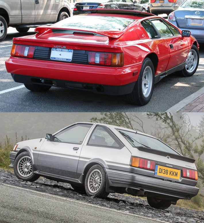 Siêu xe Lotus Esprit lấy đèn hậu từ Toyota Corolla AE86.