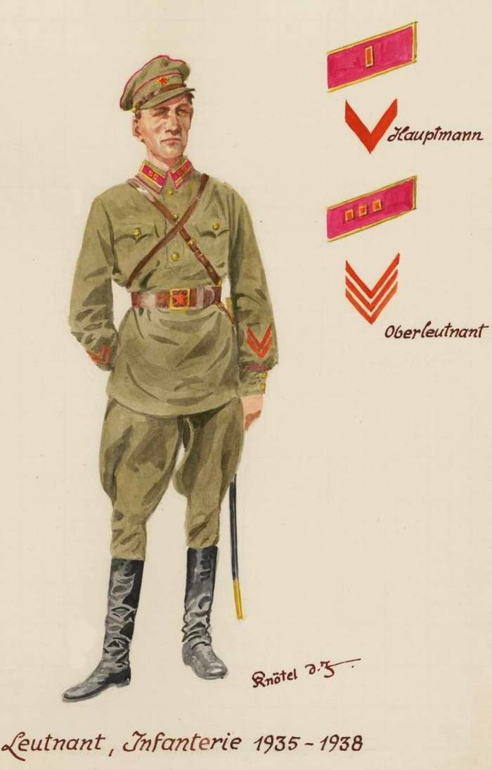 Trung úy bộ binh Liên Xô những năm 1935 - 1938. Ảnh: Englishrussia.com