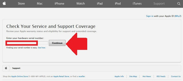 Cách 3: Bấm gọi USSD. Nếu vì lý do nào đó bạn không đọc được số IMEI trên nắp lưng hay vỏ hộp thì vẫn có thể kiểm tra qua giao thức USSD. Từ bàn phím nhập số các bạn hãy nhập chuỗi *#06# và bấm gọi, khi đó thông tin về IMEI sẽ được trả về. Bước 1: Vào địa chỉ kiểm tra IMEI của Apple tại đây, nhập số IMEI rồi bấm Continue.
