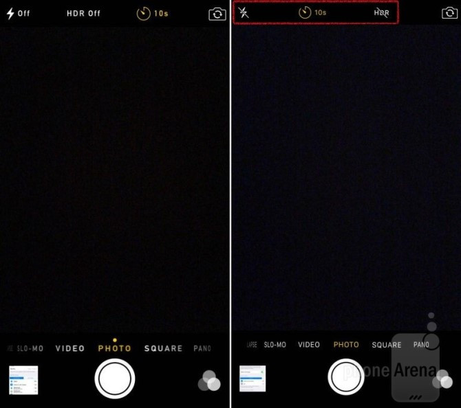 7. Giao diện camera. Apple chỉ sắp xếp lại và tùy chỉnh một chút ít cho giao diện của ứng dụng quan trọng này.
