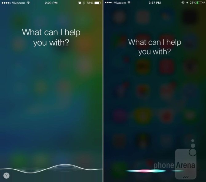 3. Bộ áo mới của Siri. Giao diện của Siri đã được thay đổi với hiệu ứng hoạt họa mới và biểu tượng microphone được đặt lên phía trên. Theo tuyên bố của Apple, Siri sẽ được thêm một số tính năng mới để đưa ra các gợi ý/tác vụ phù hợp với ngữ cảnh của người dùng.