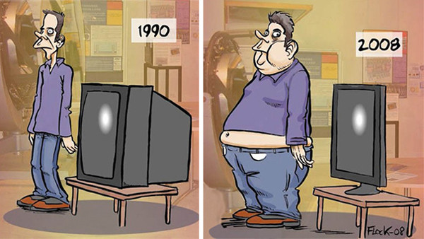 TV của công nghệ thời xưa và TV thời nay.