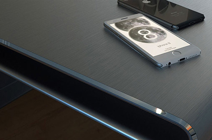 Đi xa hơn, iPhone 8 cũng được tô vẽ với hình dáng khá lạ mắt.