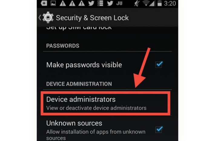 Tiếp theo, tìm phần được gọi là "Android Device Manager" (Quản lý thiết bị Android). Nếu bạn không chạy phiên bản Android mới nhất, bạn có thể đầu tiên phải vào phần gọi là "Device Administrators" (Quản trị thiết bị) hoặc cái gì đó tương tự.