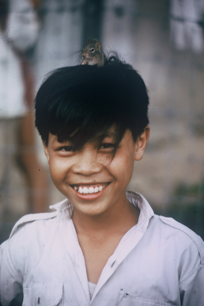 Cậu bé và chú sóc ở ngoại ô Pleiku.