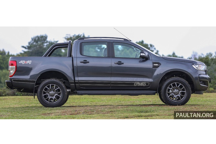 Hệ dẫn động 4 bánh của Ranger FX4 là dạng bán thời gian như Ranger Wildtrak, cho phép người lái có thể gài cầu một cách linh hoạt và có sẵn chế độ cầu thấp. Chiếc xe cũng được trang bị sẵn hệ thống hỗ trợ đổ dốc.