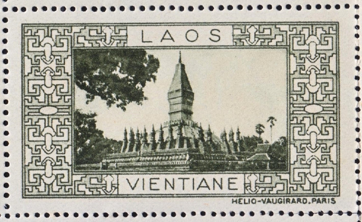 Chùa tháp That Luang ở Viêng Chăn, Lào thời thuộc địa.