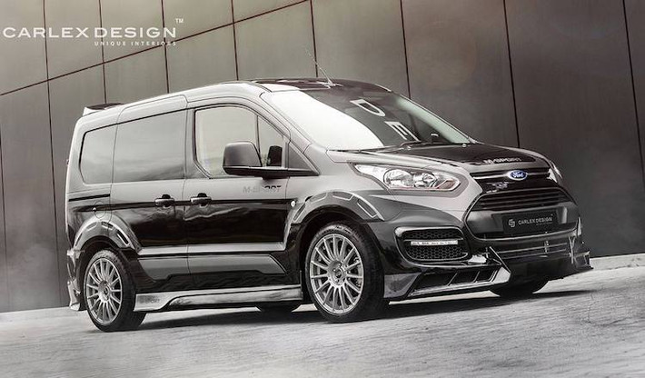Phiên bản Transit được Carlex Design độ lại là Transit Connect, vốn có kích thước nhỏ hơn và thiết kế hấp dẫn hơn Transit thường. Ở bên ngoài, Carlex Design đã bắt đầu bằng việc trang bị cho chiếc xe cản trước hoàn toàn mới, với các khe hút gió lớn và hàng đèn LED ban ngày như những chiếc xe thể thao cao cấp.