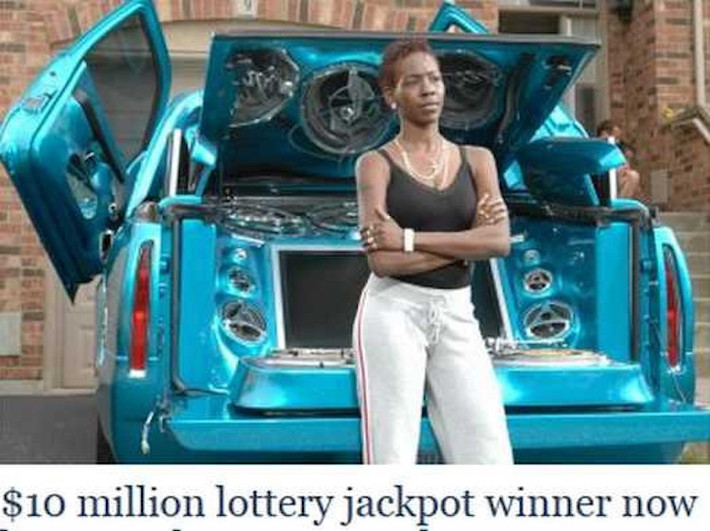 Sharon Tirabassi: Người mẹ đơn thân trúng giải thưởng 10 triệu CAD từ công ty Ontario Lottery và Gaming Corp. Tuy nhiên, chỉ một khoảng thời gian ngắn sau, Sharon trở lại cuộc sống trung lưu thường ngày "đi xe buýt, làm việc bán thời gian, ở nhà thuê". May mắn là chủ nhân giải thưởng đã lập một quỹ kí gửi để dành cho sáu đứa con của cô. Họ sẽ nhận được trợ cấp khi chạm mốc 26 tuổi.