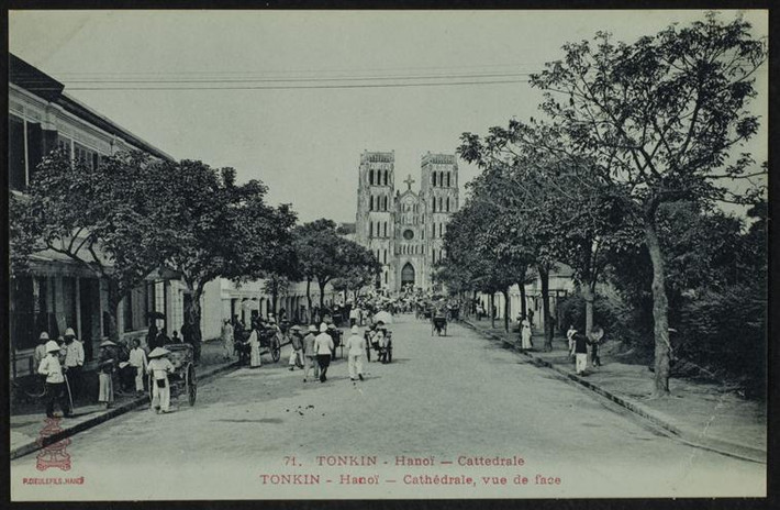 Nhà thờ chính tòa Thánh Giuse hay Nhà thờ Lớn Hà Nội. Ảnh: Rmn.fr.