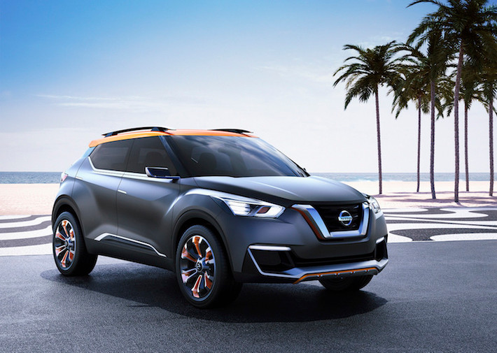 Vào năm 2014, mẫu crossover cỡ nhỏ Nissan Kicks đã lần đầu xuất hiện dưới dạng concept tại triển lãm Sao Paolo 2014 ở Brasil. Kiểu dáng của chiếc xe do 2 studio của hãng ở Mỹ và Brazil tạo ra dưới sự giám sát của ông Shiro Nakamura - Giám đốc thiết kế toàn cầu của Nissan.