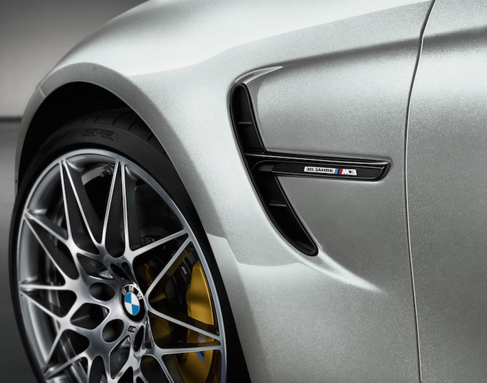 Chi tiết duy nhất giúp phân biệt chiếc xe so với các phiên bản BMW M3 khác ở ngoại thất đó là logo 30 Jahre được gắn cùng dòng chữ M3 ở các khe thoát nhiệt trên dè trước của xe.