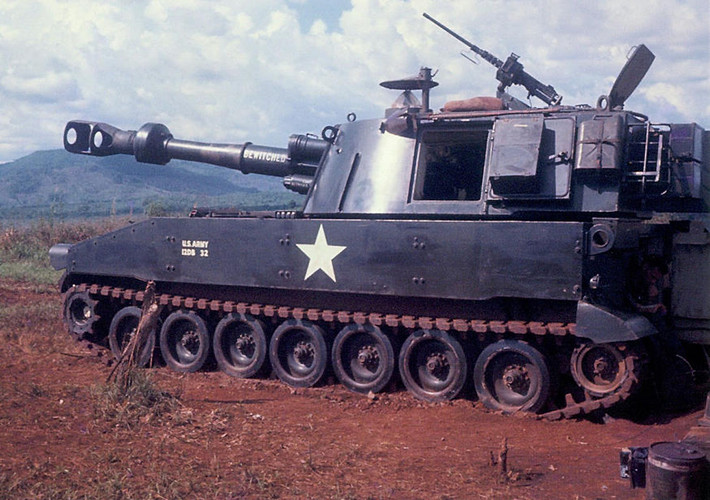 Pháo tự hành M109 trên trận địa. Ảnh: 1-22infantry.org.