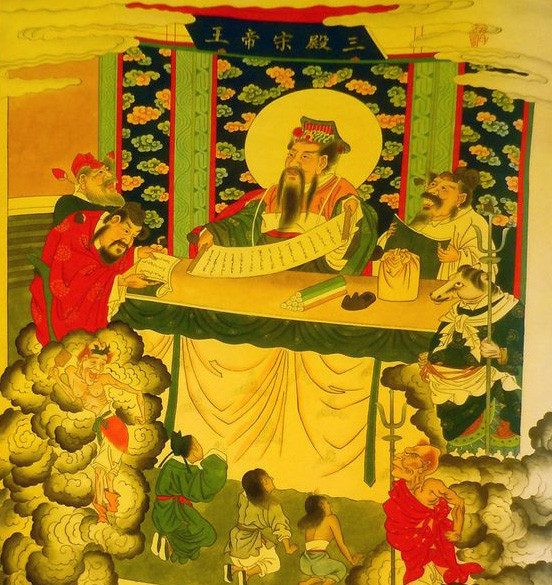 Tống Đế vương: Cai quản Tam điện. Dưới Tam điện là ngục Hắc Thằng Đại Địa, cũng gồm có 16 tiểu ngục với các hình phạt dành cho người khi còn sống ngỗ ngược, hỗn láo với bề trên, xúi bẩy kiện tụng, gây sự bất hòa... Ảnh: Huaban.