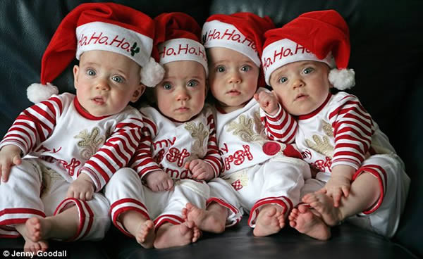 Đây là các bé sinh 4 cùng trứng duy nhất của Anh chào đời vào năm 2006.