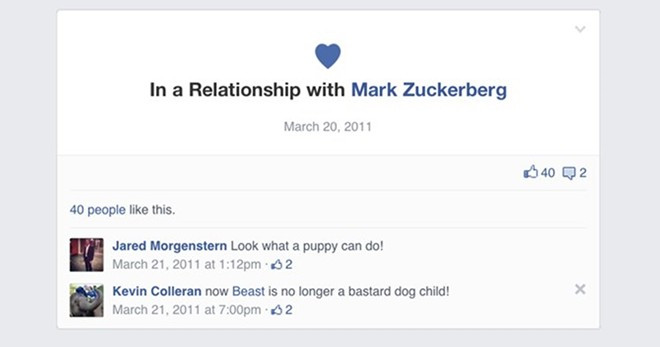 Tháng 3/2011, Priscilla Chan và Mark Zuckerberg công khai mối quan hệ trên Facebook. Ảnh: Facebook.