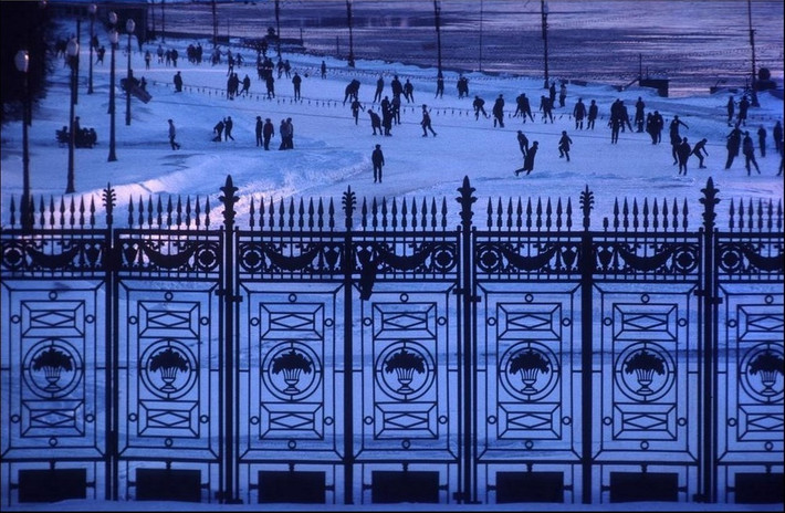 Trượt tuyết tại công viên Gorky, Moscow.
