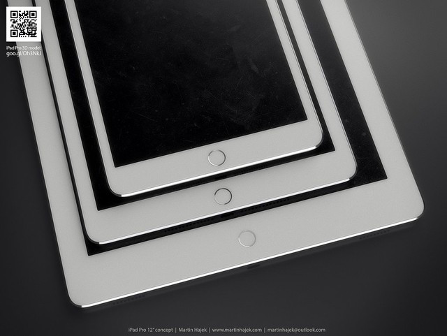 iPad Pro. Ngay từ những ngày đầu năm, chúng ta đã từng có rất nhiều tin đồn về việc Apple sẽ giới thiệu một chiếc iPad mới với kích thước màn hình lên tới 12,9 inch. Trên thực tế, chiếc tablet này vẫn đang trong giai đoạn phát triển và được tiết lộ bởi một công nhân làm việc tại Foxconn. Ngoài việc nâng cấp cấu hình, sẽ mỏng khoảng 7 mm và nặng dưới 700 gram, dày và nặng hơn so với iPad Air 2. Tuy nhiên nguồn pin sẽ được nâng cấp và có thể tích hợp cả cổng USB Type-C.