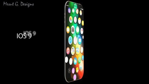 iPhone 7 của Mesut G chạy iOS 9, giao diện gồm các biểu tượng hình tròn giống với Apple Watch.
