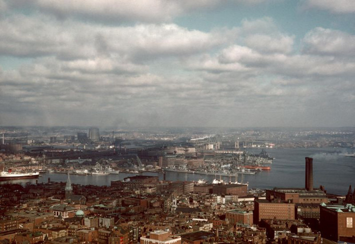 Boston nhìn từ tòa tháp Customs House, tháng 12/1961. Ảnh: Dick Leonhardt Flickr.