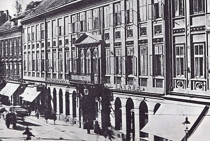 Khánh sạn Pruckner ở thành phố Zagreb, Croatia năm 1844. Ảnh: Vintag.