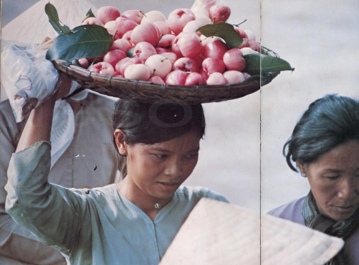 Gánh hàng roi tại một bến phà ở Trà Vình.