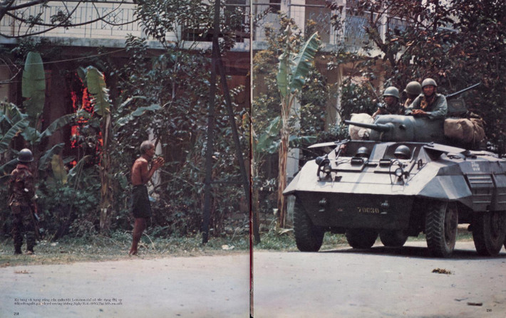 Người dân Campuchia run sợ trước họng súng của quân đội Lon Nol, Prasot ngày 11/4/1970.