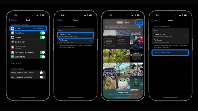 Cả iOS và Android đều hỗ trợ chế độ “truy cập giới hạn” để chỉ chia sẻ ảnh do bạn chọn. dung-3.png