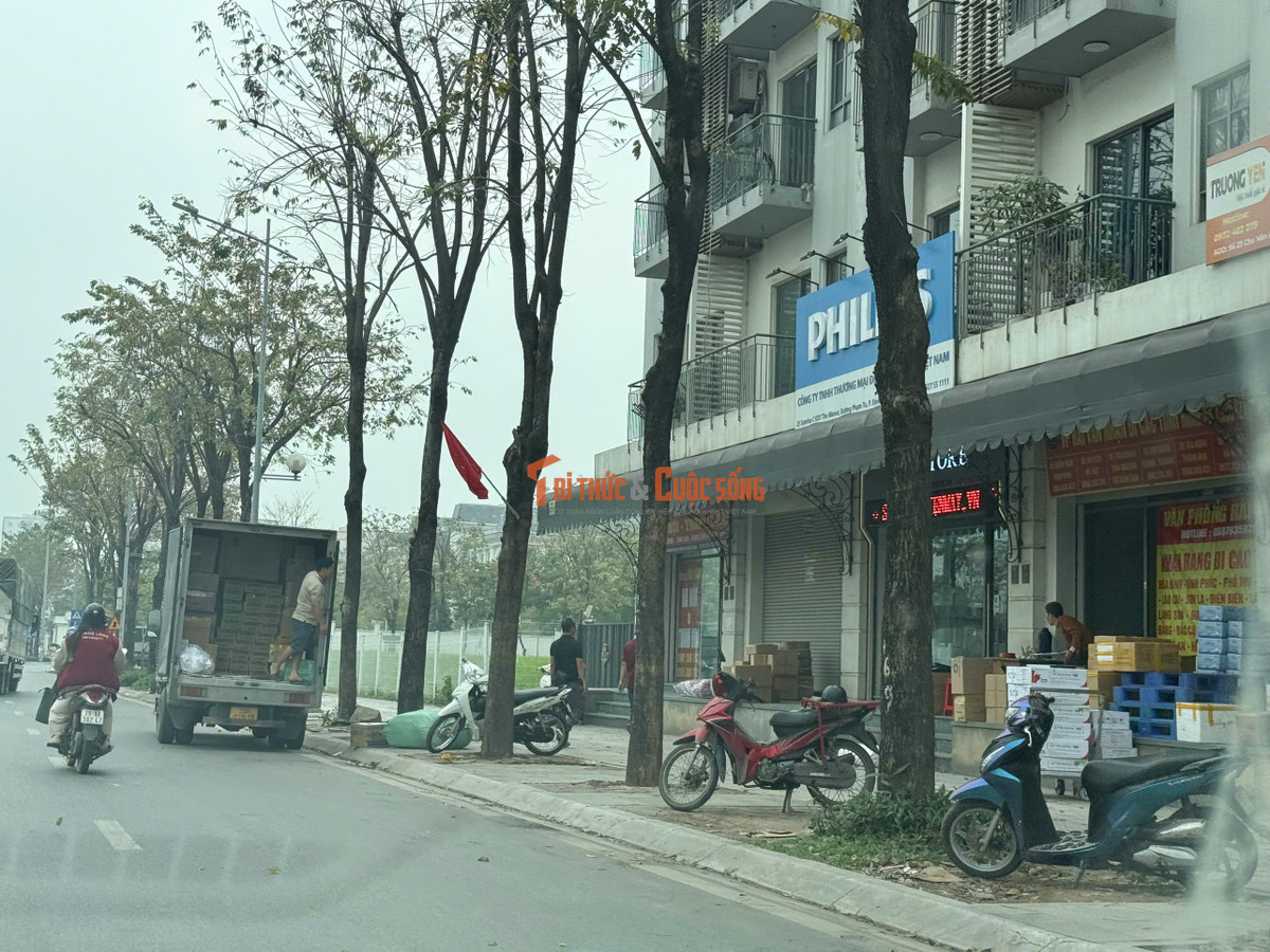 Mặc dù là tuyến đường có biển cấm dừng, đỗ nhưng các xe tải vẫn ngang nhiên vi phạm để bốc xếp hàng hoá mà không bị xử lý.