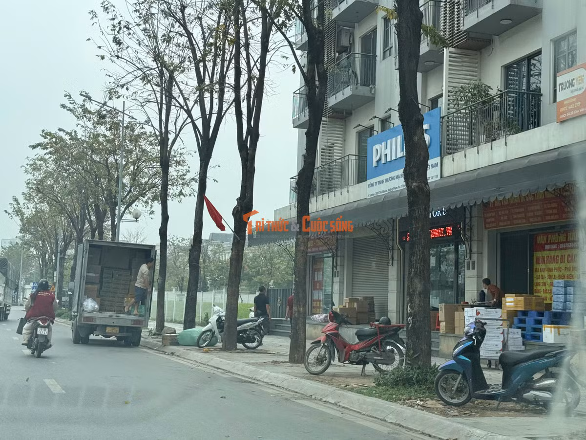 Mặc dù là tuyến đường có biển cấm dừng, đỗ nhưng các xe tải vẫn ngang nhiên vi phạm để bốc xếp hàng hoá mà không bị xử lý.