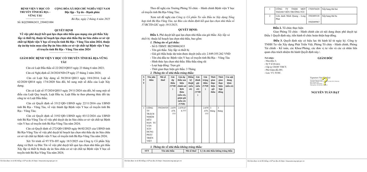 Quyết định phê duyệt KQLCNT. Nguồn MSC 33-5169.png