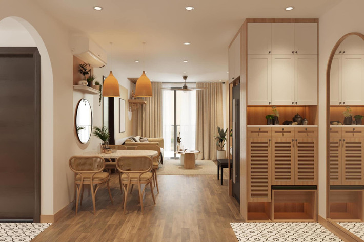 Sau 1 tháng thi công, họ dọn về căn hộ mới với tâm trạng háo hức xen lẫn hạnh phúc. Không gian nhỏ nhưng được tối ưu nội thất nên nhìn khá rộng rãi, tiện nghi.