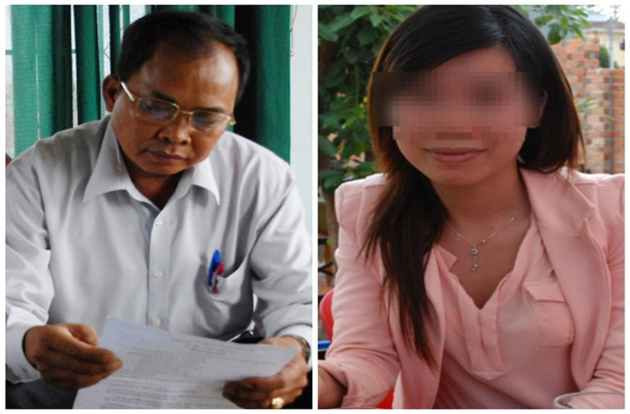 Cách đây không lâu, người dân xã Lộc Ngãi (Lâm Đồng) xôn xao khi thấy Chủ tịch xã Nguyễn Quang Sanh vào nhà nghỉ "họp" với một nữ cán bộ địa chính trẻ tuổi. Ông này chống chế:“Hôm đó, tôi đi tiếp khách, bị say rượu không về nhà được nên phải vào khách sạn thuê phòng nghỉ qua đêm”. Còn chị A.M. cho biết, chị ở đó vì bạn trai cũ lên chơi. Ảnh trái: ông Sanh đọc đơn tố cáo của người dân về việc vào nhà nghỉ với chị M.