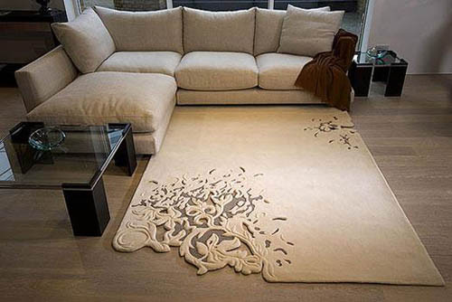 Nếu phòng khách lớn, có thể chọn trải thảm toàn bộ phòng khách, cho ngôi nhà thêm vẻ sang trọng.